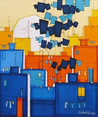 Salman Farooqi, 30 x 36 Inch, Acrylic on Canvas, Cityscape Painting, AC-SF-519